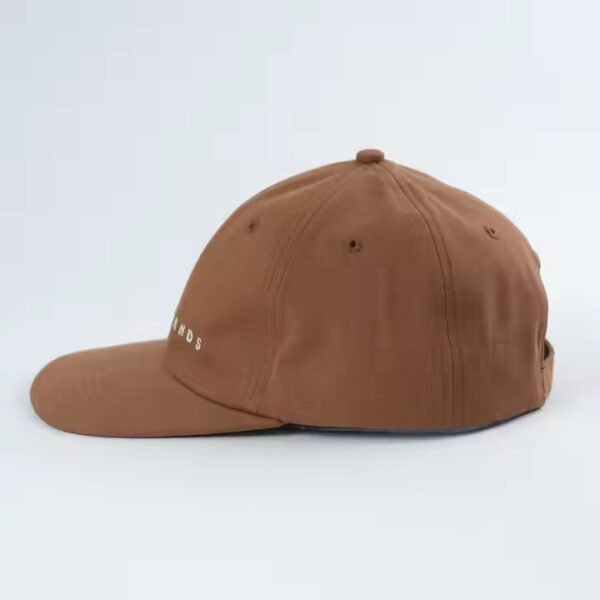 Brown Dad Hat – Flat Brim Cotton Twill Cap with Embroidered Logo - Image 2