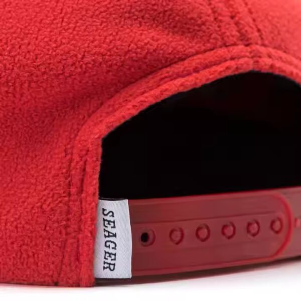 Red Teddy Fleece Custom Dad Hat – Warm Winter Cap - Image 6
