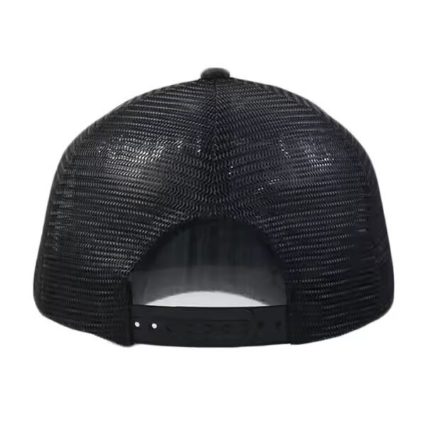Plain Black Trucker Hat with 3D Embroidered Front - Image 4