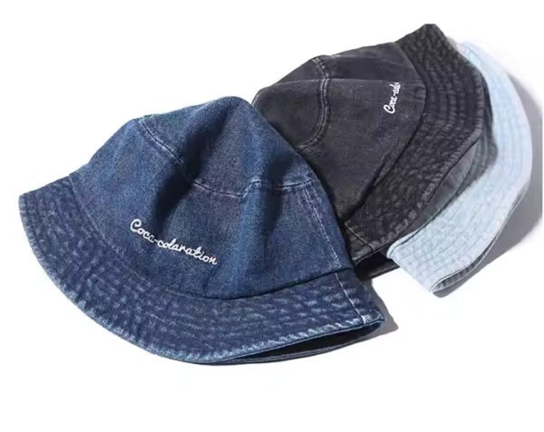 Washed Cotton Black Bucket Hat – Custom Embroidered | Outdoor Style - Image 6