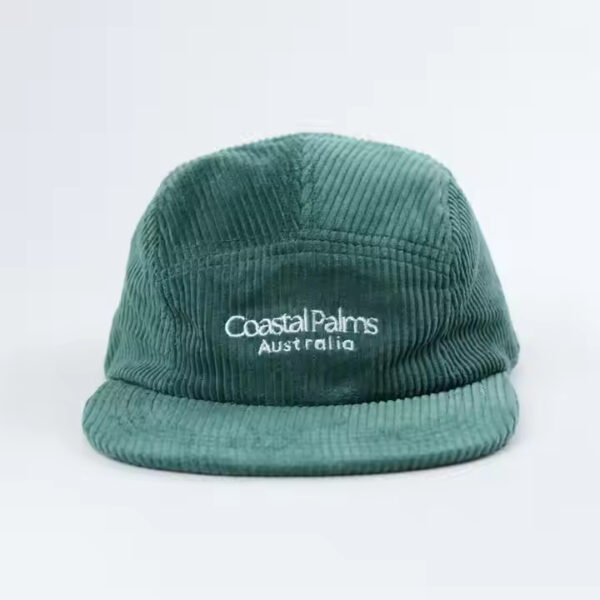 Adult Green Corduroy CT Hat with Embroidered Logo - Image 2