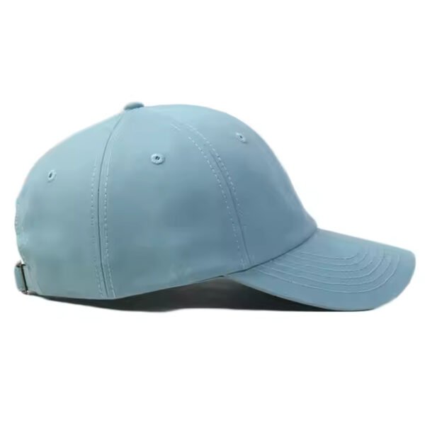 Light Blue Baseball Cap – Plain Cotton Twill Curved Brim Hat - Image 2