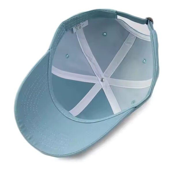 Light Blue Baseball Cap – Plain Cotton Twill Curved Brim Hat - Image 4