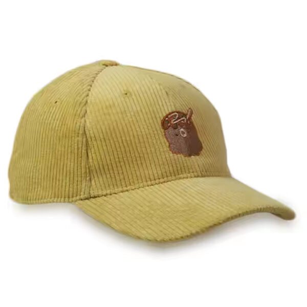 Custom Corduroy Hat – Yellow Embroidered Baseball Cap - Image 4