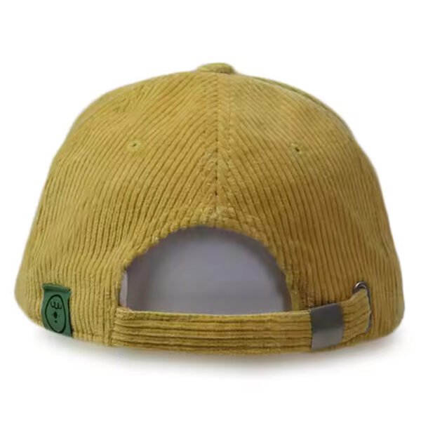 Custom Corduroy Hat – Yellow Embroidered Baseball Cap - Image 6