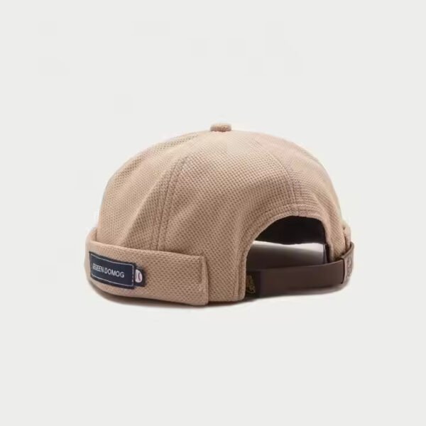 Snapback Dad Hats – Brimless Orange Cotton Twill Cap with Custom Logo - Image 4
