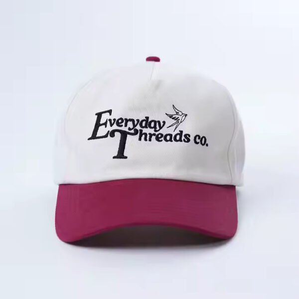 Two-Tone Dad Hats Guys – White & Maroon Embroidered Cotton Cap - Image 4