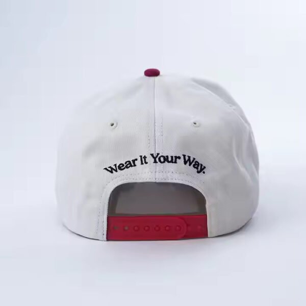 Two-Tone Dad Hats Guys – White & Maroon Embroidered Cotton Cap - Image 5