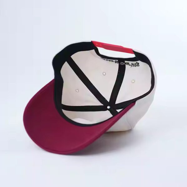 Two-Tone Dad Hats Guys – White & Maroon Embroidered Cotton Cap - Image 6