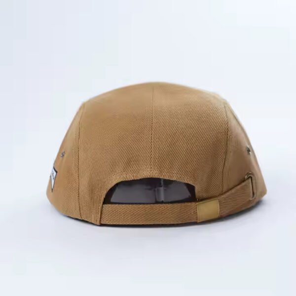 Adult Brown Pure Cotton 5 Panel Hat with Embroidered Logo (Wholesale) - Image 5