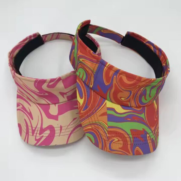 Tie-Dye Ladies Sun Visor Hat – Breathable Polyester Outdoor Cap - Image 3