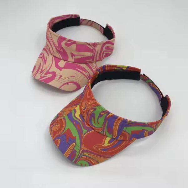 Tie-Dye Ladies Sun Visor Hat – Breathable Polyester Outdoor Cap - Image 5
