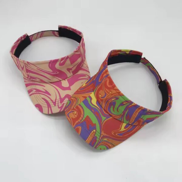 Tie-Dye Ladies Sun Visor Hat – Breathable Polyester Outdoor Cap - Image 6