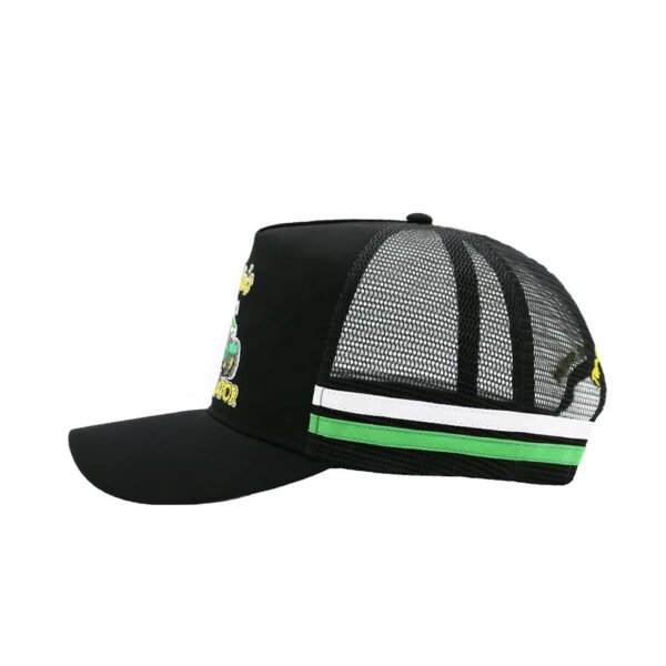 Black Trucker Cap Big Head – Oversized Fit with Custom Embroidery - Image 2