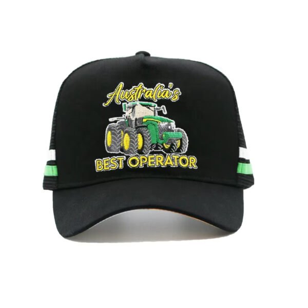 Black Trucker Cap Big Head – Oversized Fit with Custom Embroidery - Image 3