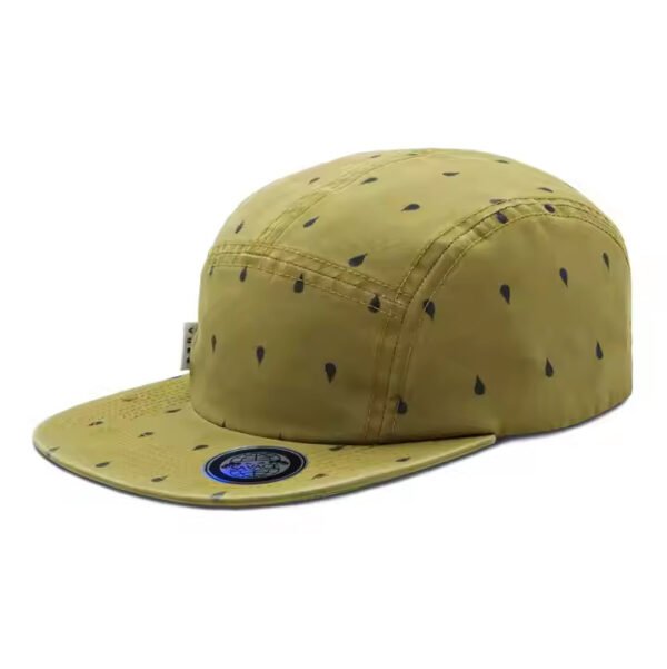 Olive Green Hat - Digital Printed 5 - Panel Polyester Cap for Outdoor - Image 2