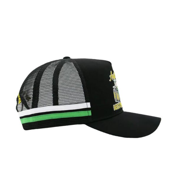 Black Trucker Cap Big Head – Oversized Fit with Custom Embroidery - Image 4