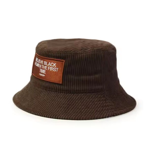 Brown Corduroy Bucket Hat Bulk with Empowerment Patch – Bulk Order Available - Image 4