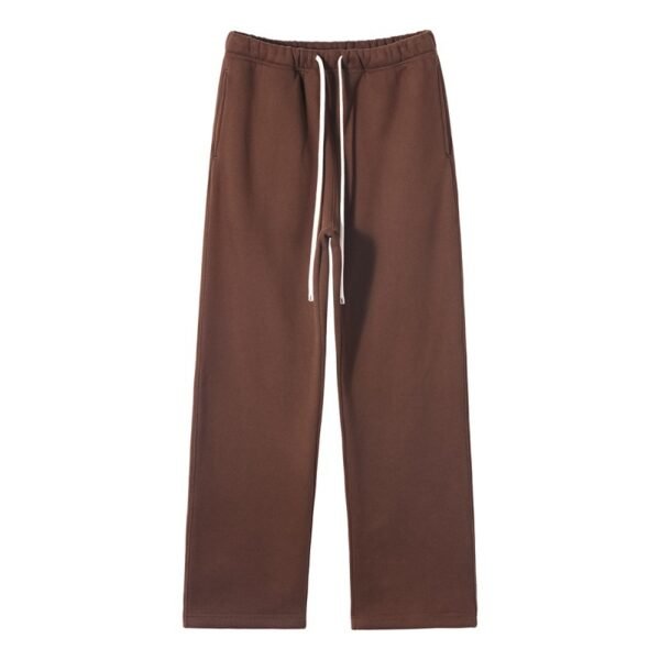 Unisex Beige Fleece Flare Sweatpants - Image 3