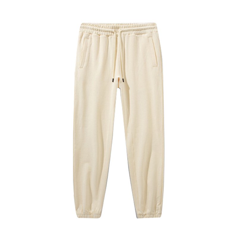 Unisex Heather Grey Cotton Cuffed Pants with Marled Texture - Image 7