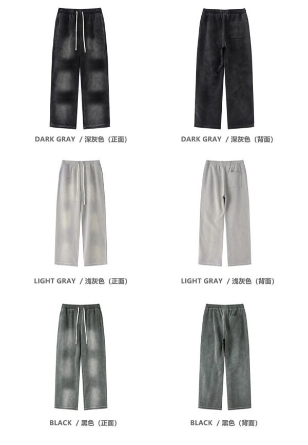 Unisex Black Heavy Washed Flared Sweatpants - Image 7