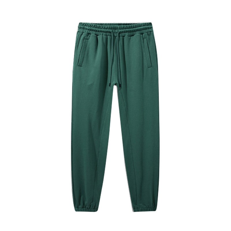 Unisex Heather Grey Cotton Cuffed Pants with Marled Texture - Image 12