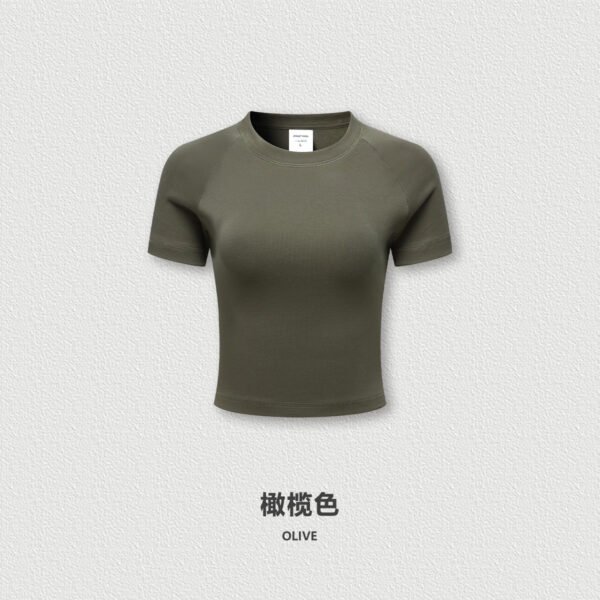 Crop Top T-Shirts – Brown Fitted Cotton Tee for Women - Image 6