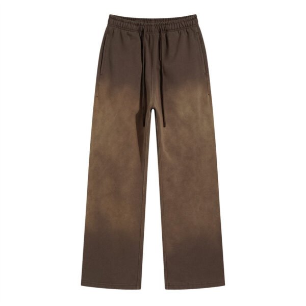 Green Washed Flare Sweatpants with Wide Leg Fit - Image 6