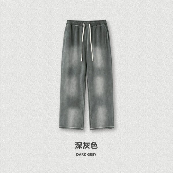 Unisex Black Heavy Washed Flared Sweatpants - Image 6