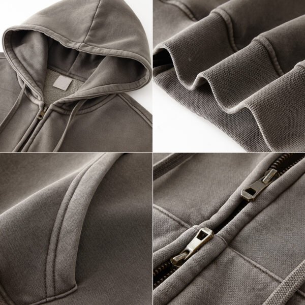 Pink Cropped Fleece Hoodie Women’s Vintage Zip-Up Jacket - Image 10