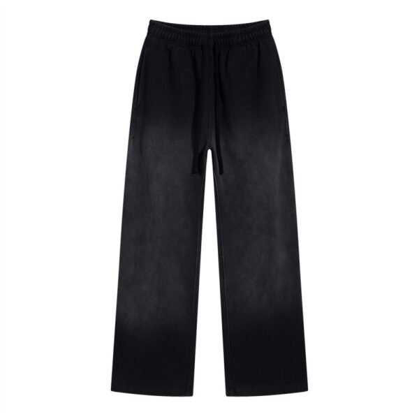 Green Washed Flare Sweatpants with Wide Leg Fit - Image 4