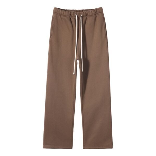 Unisex Beige Fleece Flare Sweatpants - Image 7