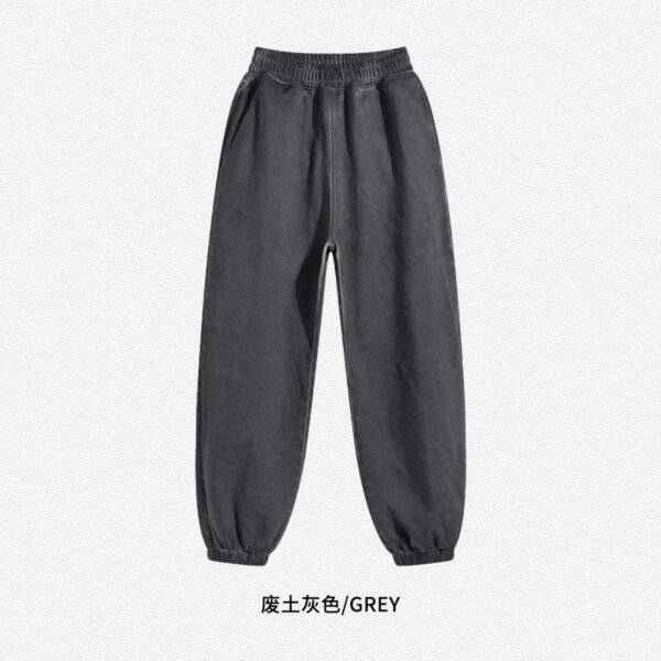 Maroon Washed Balloon Pants with Elastic Cuffs - Image 4