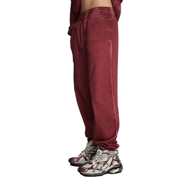 Maroon Washed Balloon Pants with Elastic Cuffs - Image 2