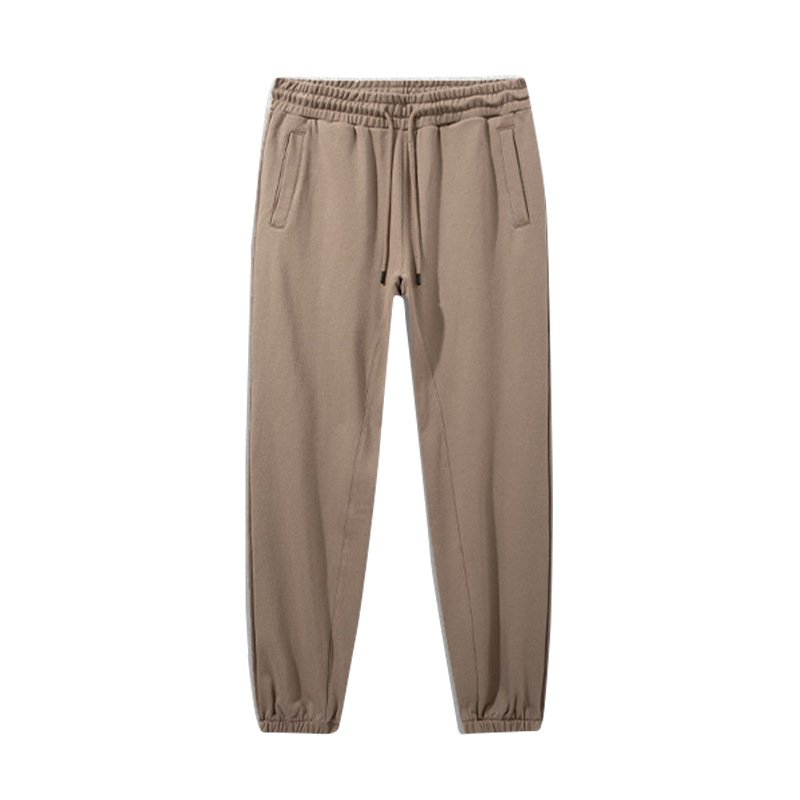 Unisex Heather Grey Cotton Cuffed Pants with Marled Texture - Image 9