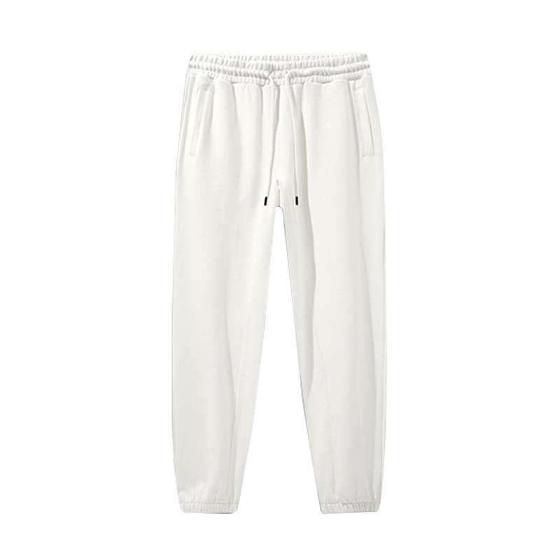 Unisex Heather Grey Cotton Cuffed Pants with Marled Texture - Image 6