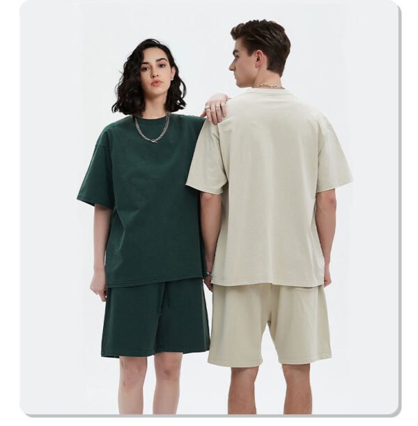 Men & Women's Oversized T-shirt New Style Washed Dyed Old Fashion Suit - Image 3
