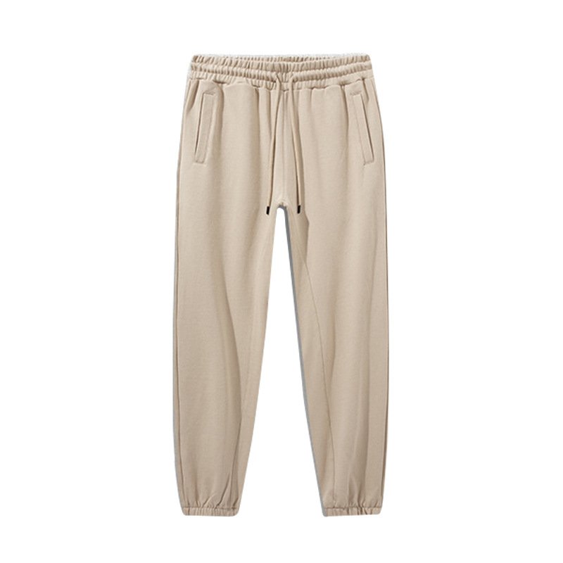 Unisex Heather Grey Cotton Cuffed Pants with Marled Texture - Image 8