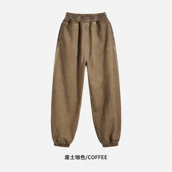 Maroon Washed Balloon Pants with Elastic Cuffs - Image 3