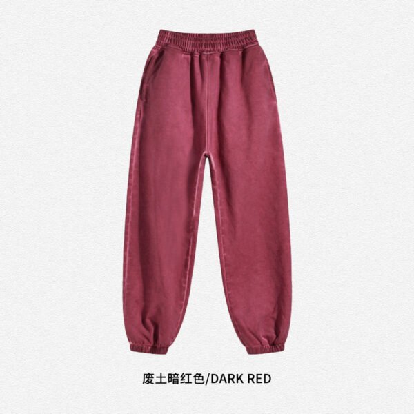 Maroon Washed Balloon Pants with Elastic Cuffs - Image 6