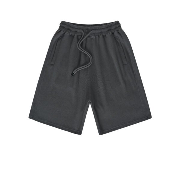 Unisex Khaki Waffle Elastic Waist Shorts - Image 3