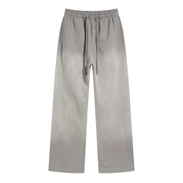 Green Washed Flare Sweatpants with Wide Leg Fit - Image 5