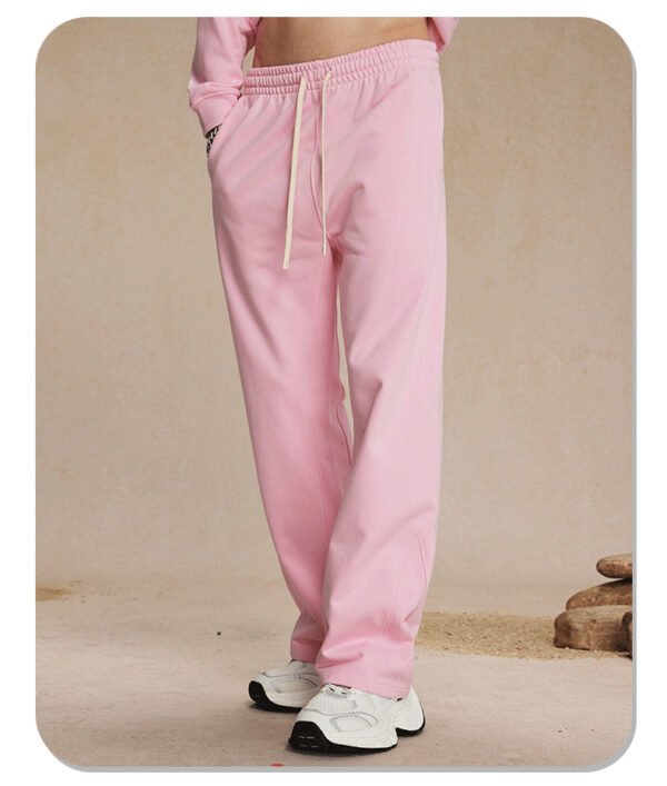 Pink Flared Cotton Pajama Pants for Men and Women - Image 2