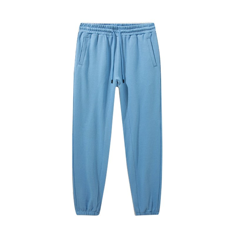 Unisex Heather Grey Cotton Cuffed Pants with Marled Texture - Image 10