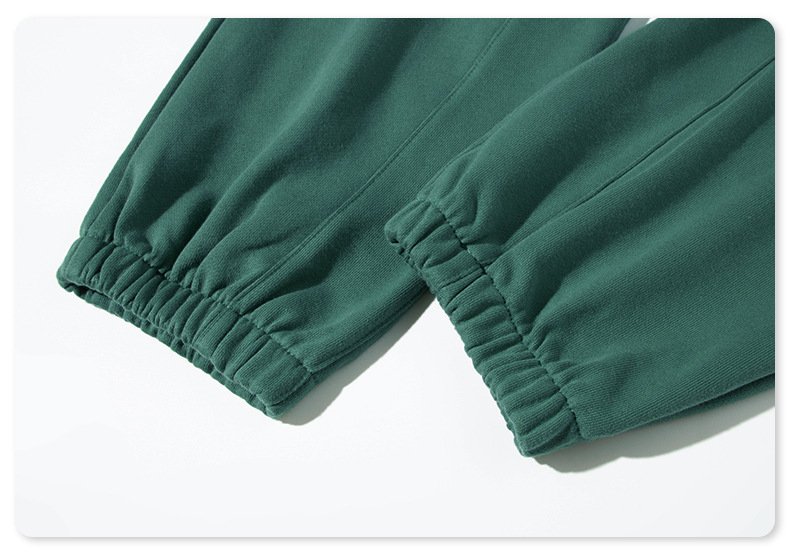 Unisex Heather Grey Cotton Cuffed Pants with Marled Texture - Image 17