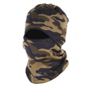 Camouflage full-face beanie camo mask made from soft acrylic knit.