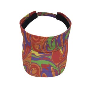 Colorful tie-dye ladies sun visor hat made of durable polyester for outdoor sports.