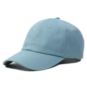 Light blue cotton baseball cap with curved brim and clean plain design