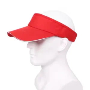 Red polyester masters visor with plain front panel, breathable and sun-protective