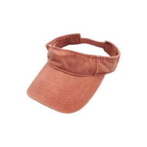 Red-brown cotton mens golf visor with plain front panel, ideal for logo customization